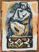 Armando Baldinelli, Abstract Seated Nude, gouache on card