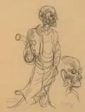 Gregoire Boonzaier, Sjiniese Bronsbeeld, charcoal