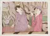 Pieter van der Westhuizen, Two Ladies, colour etching