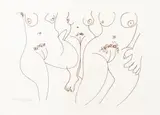 Walter Battiss, Three Female Nudes, colour photolithograph