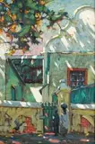 Sydney Carter, Cape Dutch Home with Green Gate, oil on canvas laid down on board
