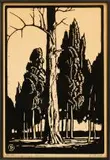 Bome (Nilant 75) by Jacobus Hendrik Pierneef, linocut, sold Jun 2017