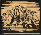 Matlala, Pietersburg (Nilant 64) by Jacobus Hendrik Pierneef, linocut, sold Jun 2017
