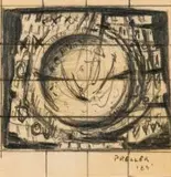 Alexis Preller, Sketch with Circular Composition, pencil on paper