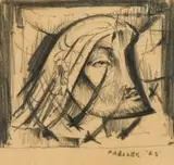 Alexis Preller, Portrait Study, pencil on paper