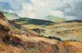 Huts in a Landscape by Errol Boyley, oil on board, sold Jun 2017
