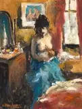 A Lady in her Boudoir by Alexander Rose-Innes, oil on canvasboard, sold Jun 2017