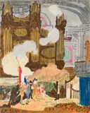 Derek Leigh, Study for The Arrival of Jan van Riebeeck in the Pietermaritzburg City Hall,1952, watercolour on paper