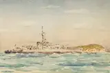 Nils Andersen, HMSAS Natal, World War II Anti-Submarine Frigate, watercolour on paper