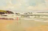Children Playing on the Beach by Errol Boyley, oil on canvas laid down on board, sold Jun 2017
