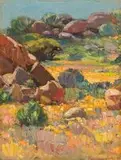 Rocky Landscape, Namaqualand by Piet van Heerden, oil on canvas laid down on board, sold Jun 2017