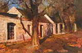 Errol Boyley, Houses and Trees, oil on board