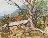 Terence McCaw, Farmshed in Mountain Landscape
