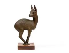 Klipspringer by Coert Laurens Steynberg, bronze with a brown patina, mounted on a wooden base, sold Jun 2017