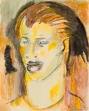 Alexis Preller, Head, watercolour on paper