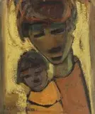 Mother and Child by Frans Claerhout, oil on board, offered Jun 2017