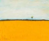 Tree in a Golden Field by Pieter van der Westhuizen, pastel, sold Jun 2017