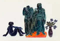 Walter Battiss, Side: C.A.D IInd, gouache on paper