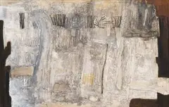 Abstract Composition by Cecily Sash, oil on board, sold Jun 2017