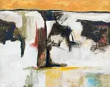 Fred Schimmel, Abstract Landscape, oil on board