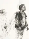 Diane Victor, Slipping Out, lithograph and charcoal