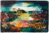 John Piper, Landscape, mixed media
