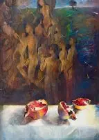 Figures with Pomegranates by Louis van Heerden, oil on canvas, sold Jun 2017