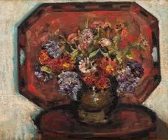 Harry Stratford Caldecott, The Red Tray, oil on canvas