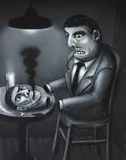 Norman Catherine, A La Carte, acrylic and gouache on paper