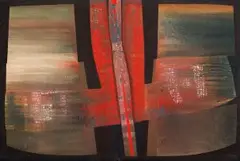 Abstract by Larry Scully, oil on canvas, sold Jun 2017
