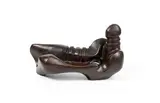 Sydney Kumalo, Reclining Mapogga, bronze with a brown patina