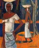 Two Congolese Women by Maurice van Essche, oil on board, sold Jun 2017