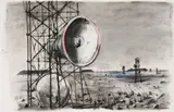 William Kentridge, Untitled Drawing for Mango Groove Music Video (Megaphone on Pylon), chalk pastel and charcoal on paper