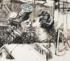 William Kentridge, Untitled Drawing Towards Responsible Hedonism, charcoal on paper