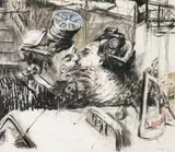 William Kentridge, Untitled Drawing Towards Responsible Hedonism, charcoal on paper