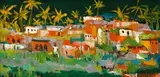 East African Village by Walter Battiss, oil on canvas, sold Jun 2017