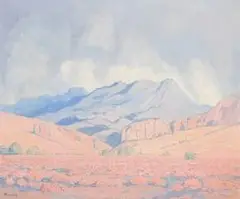 Jacobus Hendrik Pierneef, Extensive Landscape, Northern Drakensberg, oil on canvas