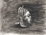 William Kentridge, Head, charcoal on paper
