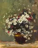 Flowers in a Brass Vase by Adriaan Boshoff, oil on board, sold Jun 2017