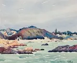 Leisure Bay, Natal by Walter Battiss, watercolour on paper laid down on card, sold Nov 2016