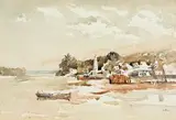 Shela, Lamu Island, East Coast of Africa by Walter Battiss, watercolour, sold Nov 2016
