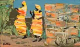 The Wall by Walter Battiss, oil on board, sold Nov 2016