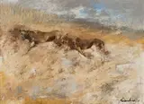 Lionesses by Gordon Vorster, oil on panel, sold Nov 2016