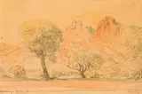 Okahandja by Jacobus Hendrik Pierneef, pencil and watercolour on card, sold Nov 2016