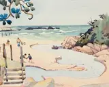 Glenmore, Natal by Walter Battiss, watercolour on paper laid down on card, sold Nov 2016
