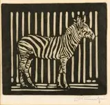 Zebra (Nilant 150) by Jacobus Hendrik Pierneef, linocut, sold Nov 2016