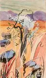Edith King, Flowering Cherry, watercolour