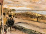 Maud Sumner, The Street by Night, acrylic and charcoal on paper
