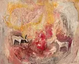 Antelopes in Long Grass by Gordon Vorster, oil on board, sold Nov 2016