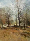 Trees by Errol Boyley, oil on board, sold Nov 2016